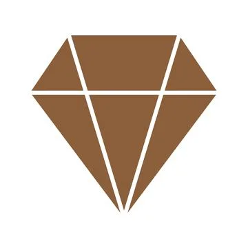 Eps10 brown vector diamond icon in simple flat trendy style isolated on whit Stock Illustration