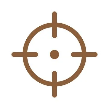 Eps10 brown vector sniper target icon isolated on white background Stock Illustration