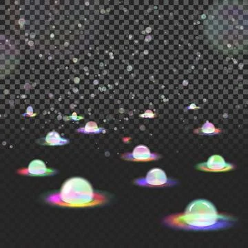 Eps10. The concept of multi-colored and black color Bokeh. Light effects. On  Illustrazione stock