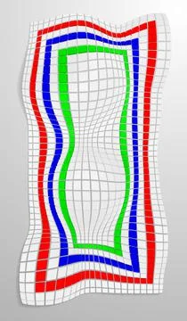 Eps10. Curved surface made of deformed cubes or tiles. Vector illustration in Stock Illustration
