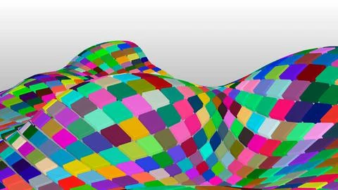 Eps10. Curved surface made of deformed cubes or tiles. Vector illustration in Stock Illustration