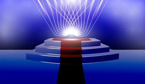 Eps10. Cylindrical podium for presentations or performances with a red carpet Stock Illustration