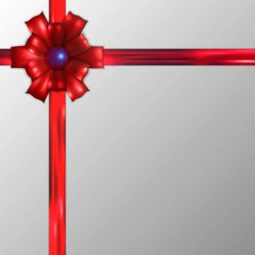 EPS10. Decorative red bows with horizontal red ribbon isolated on white backg Stock Illustration