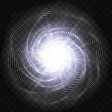 EPS10 format. Array with Dynamic Emitted Particles. 3D Technology Style. A Gl Stock Illustration