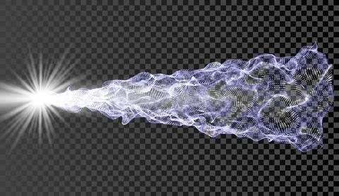 EPS10 format. Array with Dynamic Emitted Particles. 3D Technology Style. A Gl Stock Illustration