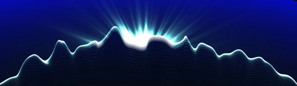 EPS10 format. Array with Dynamic Emitted Particles. 3D Technology Style. A Gl Stock Illustration