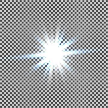 Eps10. Glow light effect. Starburst with sparkles on transparent background. Stock Illustration
