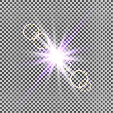 Eps10. Glow light effect. Starburst with sparkles on transparent background. Stock Illustration