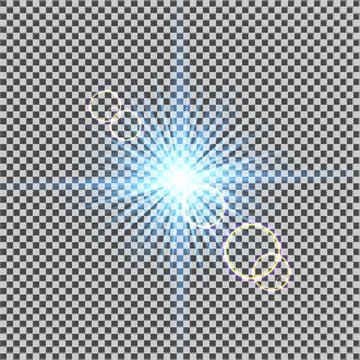 Eps10. Glow light effect. Starburst with sparkles on transparent background. Stock Illustration