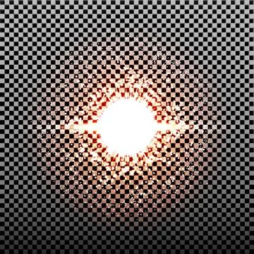 Eps10. Glow light effect. Starburst with sparkles on transparent background. Stock Illustration