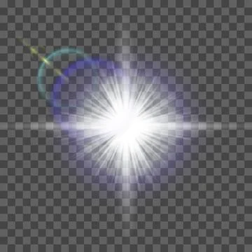 Eps10. Glow light effect. Starburst with sparkles on transparent background. Stock Illustration
