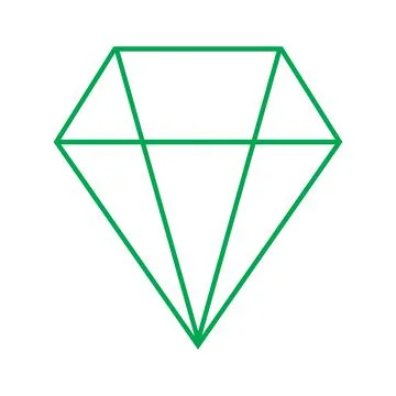 Eps10 green vector diamond line icon in simple flat trendy style isolated on Stock Illustration