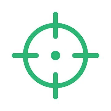 Eps10 green vector sniper target icon isolated on white background Stock Illustration