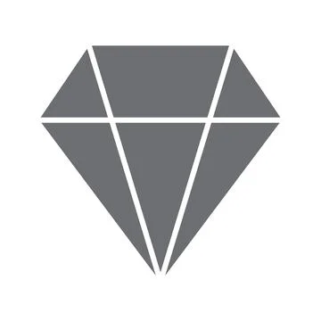 Eps10 grey vector diamond icon in simple flat trendy style isolated on white Stock Illustration