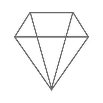 Eps10 grey vector diamond line icon in simple flat trendy style isolated on Stock Illustration