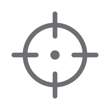 Eps10 grey vector sniper target icon isolated on white background Stock Illustration