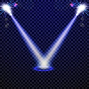 EPS10. Light Spotlight white. Template for light effect on a transparent back Stock Illustration