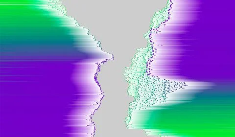 EPS10. Minimal background with gradient ultra violet and green lines. Geometr Stock Illustration