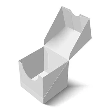 Eps10. mock up of the packing box. A box with an open lid in perspective. 3d Stock Illustration