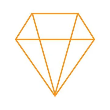 Eps10 orange vector diamond line icon in simple flat trendy style isolated o Stock Illustration