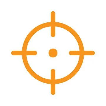 Eps10 orange vector sniper target icon isolated on white background Stock Illustration