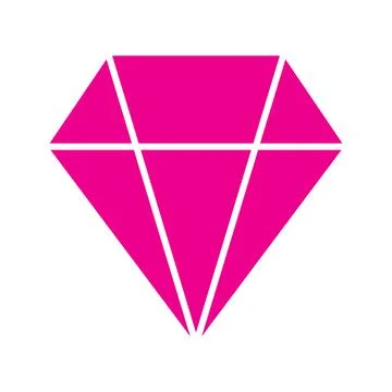 Eps10 pink vector diamond icon in simple flat trendy style isolated on white Illustrazione stock