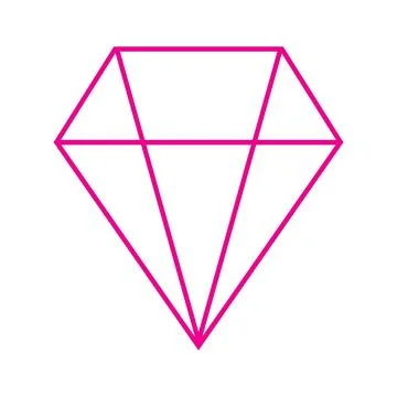 Eps10 pink vector diamond line icon in simple flat trendy style isolated on Stock Illustration