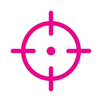 Eps10 pink vector sniper target icon isolated on white background Stock Illustration