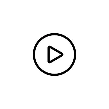 Eps10 Play button line art icon. Stock Illustration