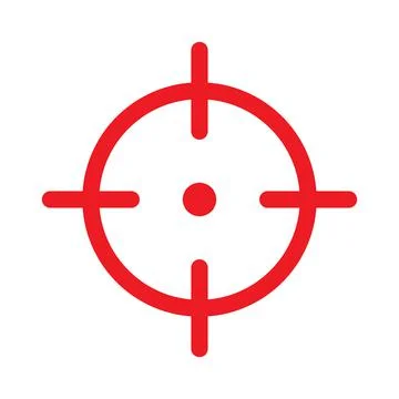 Eps10 red vector sniper target icon isolated on white background Illustrazione stock