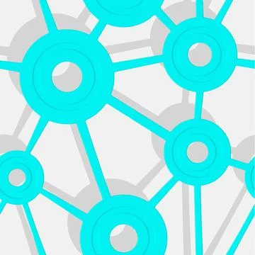 Eps10. Seamless pattern of celindric or circles, interconnected by lines, on  Stock Illustration