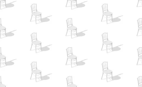 Eps10. Seamless pattern of chairs with shadows on the floor. Vector backgroun Stock Illustration