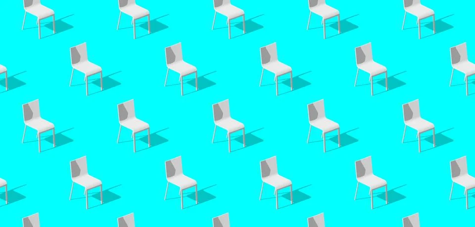 Eps10. Seamless pattern of chairs with shadows on the floor. Vector backgroun Stock Illustration