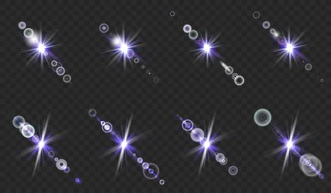 Eps10. set Reflection from the lens effect glare from the lens for design. Ea Stock Illustration