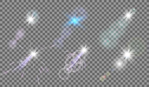 Eps10. Set. Shining star, the sun particles and sparks with a highlight effec Stock Illustration