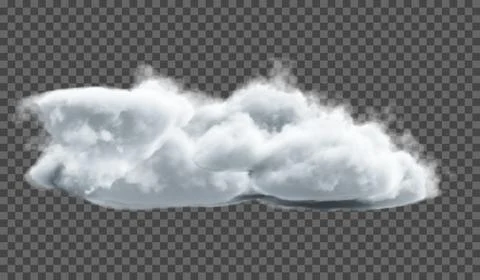 Eps10. Transparent special effect stands out with fog or smoke. White cloud v Illustrazione stock