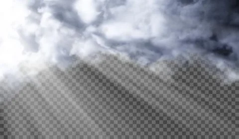 Eps10. Transparent special effect stands out with fog or smoke. White cloud v Illustrazione stock