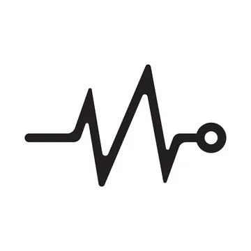 Eps10 vector black Heart beat monitor pulse icon isolated on white backgroun Stock Illustration