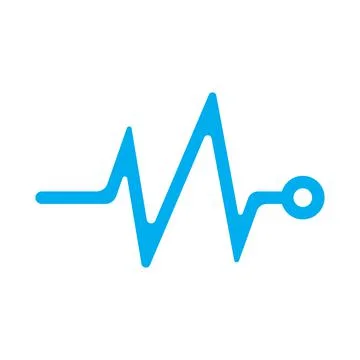 Eps10 vector blue Heart beat monitor pulse icon isolated on white background Stock Illustration