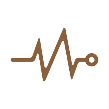 Eps10 vector brown Heart beat monitor pulse icon isolated on white backgroun Stock Illustration