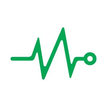 Eps10 vector green Heart beat monitor pulse icon isolated on white backgroun Stock Illustration