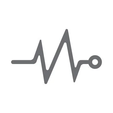 Eps10 vector grey Heart beat monitor pulse icon isolated on white background Stock Illustration