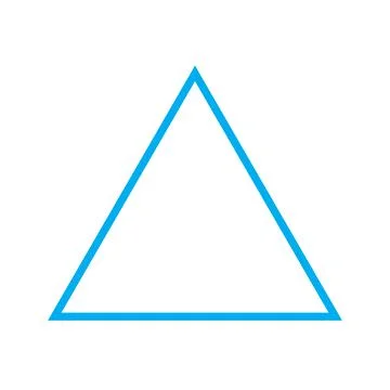Eps10 vector illstration of a blue outline triangle icon, sign, or symbol Stock Illustration