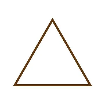 Eps10 vector illstration of a brown outline triangle icon, sign, or symbol Stock Illustration