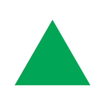 Eps10 vector illstration of a green fill triangle icon, sign, or symbol Stock Illustration