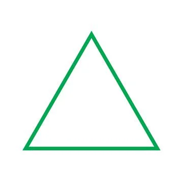 Eps10 vector illstration of a green outline triangle icon, sign, or symbol Stock Illustration