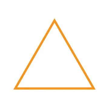 Eps10 vector illstration of an orange outline triangle icon, sign, or symbol Stock Illustration