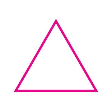 Eps10 vector illstration of a pink outline triangle icon, sign, or symbol Stock Illustration