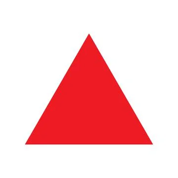 Eps10 vector illstration of a red fill triangle icon, sign, or symbol Illustrazione stock