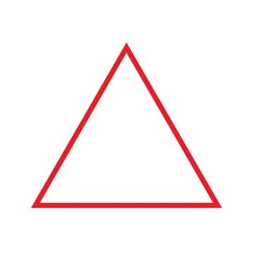 Eps10 vector illstration of a red outline triangle icon, sign, or symbol Stock Illustration